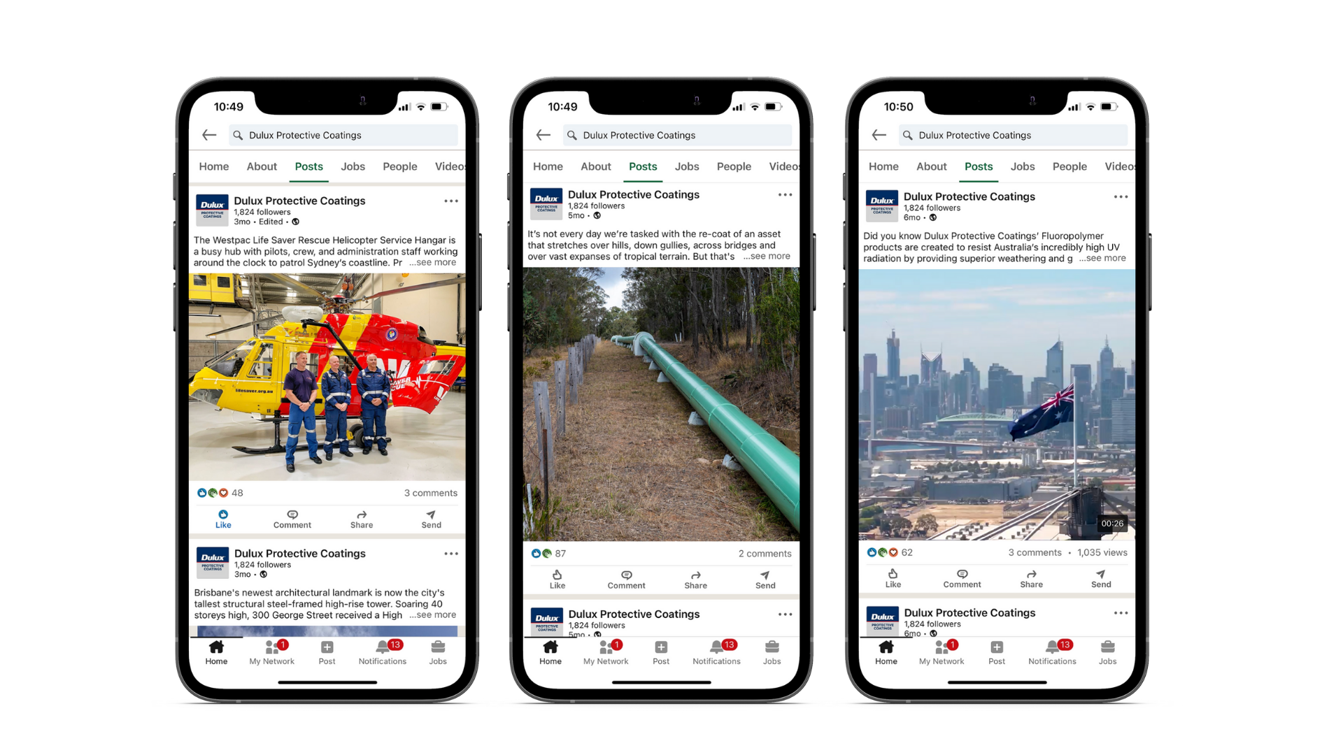 Phones with social posts