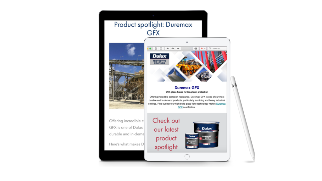 iPad showing email marketing