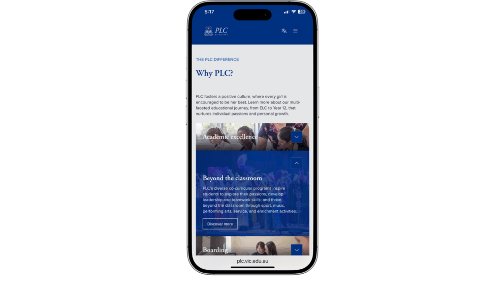 PLC mobile website