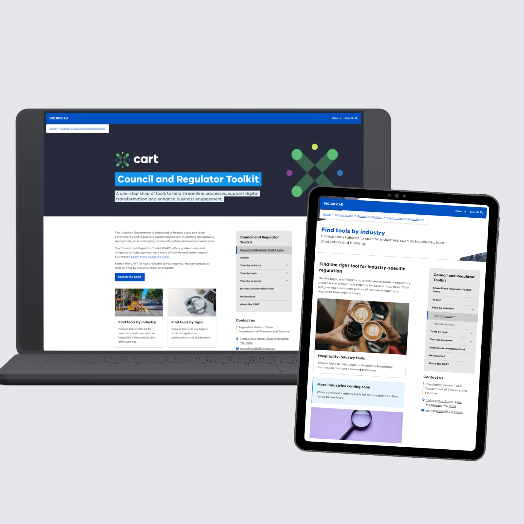 CART website mock up