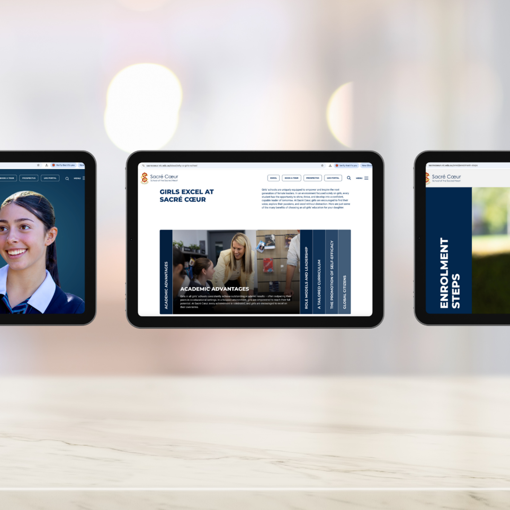 School website on tablets